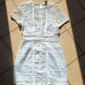 White Mesh Mini Dress